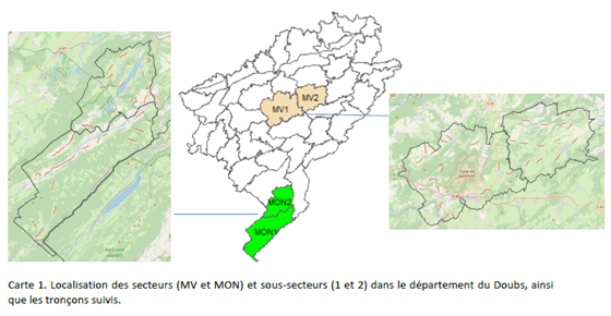 Carte de la localisation des secteurs, projet CARELI